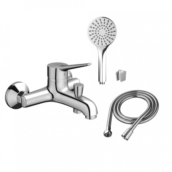 Смеситель для ванны и душа Dorff Optima с душевым набором хром (D2010008) Смеситель для ванны и душа Dorff Optima с душевым набором хром (D2010008)