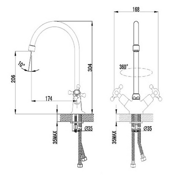 Смеситель для кухни SMARTsant Классик нью (SM180007AA)