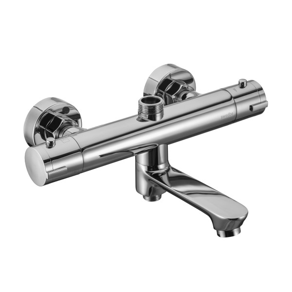 Смеситель для ванны и душа Swedbe Hermes термостат с повортн.изливом хром (9042) Смеситель для ванны и душа Swedbe Hermes термостат с повортн.изливом хром (9042)