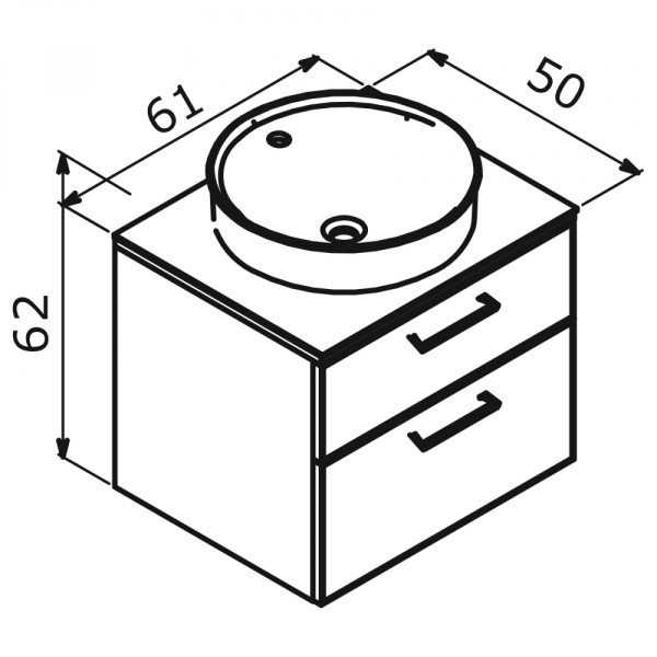 Тумба подвесная Orka Salerno 610x500x520 зеленый матовый, светлое дерево (3008777)