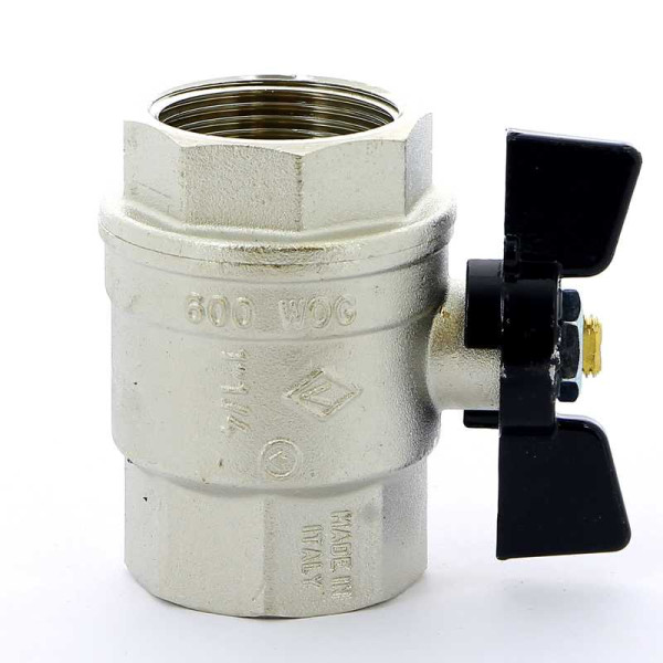 Кран Bugatti 1 1/4" ВВ шаровый Oregon 302 (черная бабочка) (03020077)