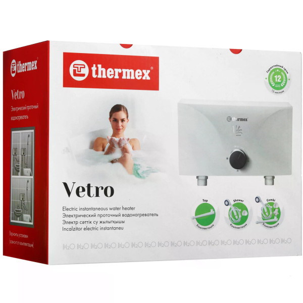 Водонагреватель проточный Thermex Vetro 5500 combi белый (211070) Водонагреватель проточный Thermex Vetro 5500 combi белый (211070)