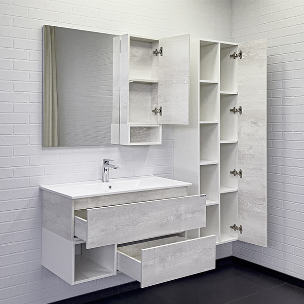 Тумба подвесная Comforty Турин 910x500x465 дуб бежевый матовый с раковиной (00-00001572) Тумба подвесная Comforty Турин 910x500x465 дуб бежевый матовый с раковиной (00-00001572)