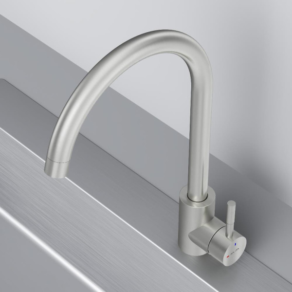 Смеситель для кухни AM.PM X-Joy S с С-изливом сатин (F85B07111) Смеситель для кухни AM.PM X-Joy S с С-изливом сатин (F85B07111)