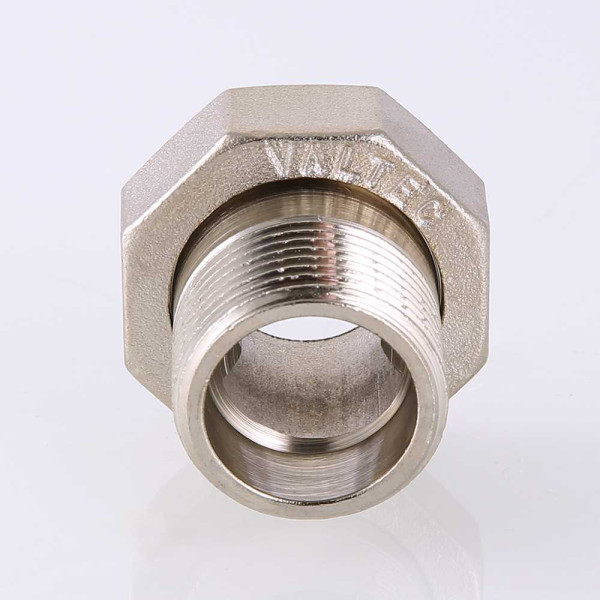Сгон с накидной гайкой 3/4"х1" Valtec (никель) VTr.015.N.05 Сгон с накидной гайкой 3/4"х1" Valtec (никель) VTr.015.N.05