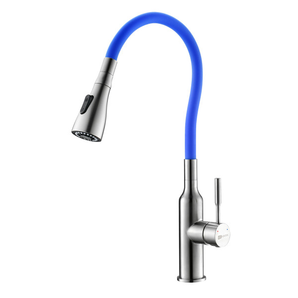 Смеситель для кухни Lemark Expert с гибким изливом матовый/синий (LM5082S-Blue) Смеситель для кухни Lemark Expert с гибким изливом матовый/синий (LM5082S-Blue)