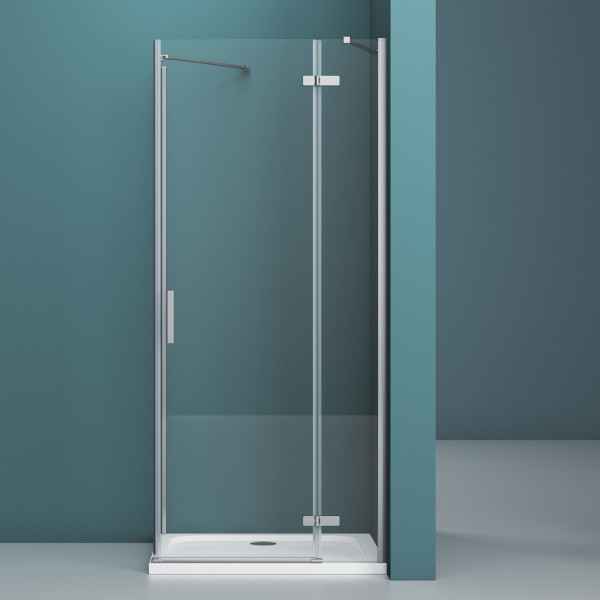 Душевой уголок BelBagno Luce 100x80x195 стекло прозрачное, профиль хром (LUCE-AH-1-100/80-C-Cr)