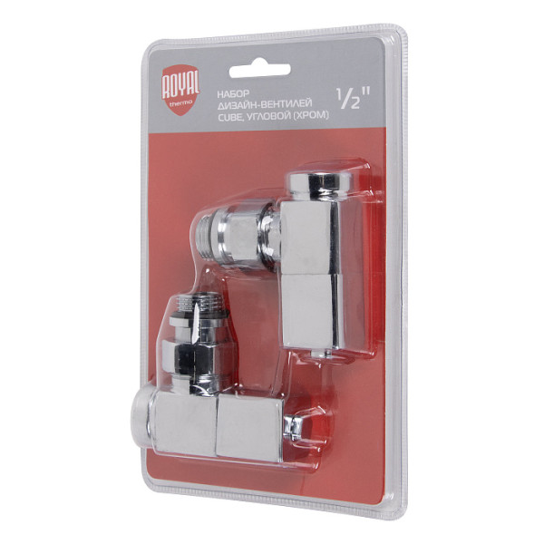 Комплект дизайн-вентилей Royal Thermo CUBE 1/2" угловой (хром) (RTE 56.002) Комплект дизайн-вентилей Royal Thermo CUBE 1/2" угловой (хром) (RTE 56.002)