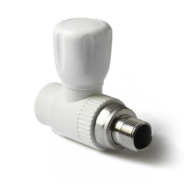 Кран шаровый для радиатора прямой PP-R 25*3/4" "Pro Aqua" (белый) (PA41010)