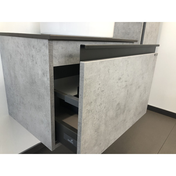 Тумба подвесная с раковиной Comforty Эдинбург 600x400x400 дуб светлый/черный (00-00002782)