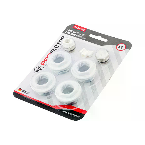 Комплект универсальный для монтажа радиатора 1/2" ProFactor (белый RAL 9016) (PF RK 552) Комплект универсальный для монтажа радиатора 1/2" ProFactor (белый RAL 9016) (PF RK 552)