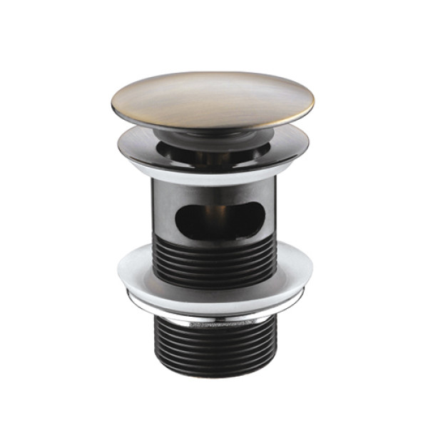 Донный клапан WasserKRAFT Push-up с переливом латунь светлая бронза (A046)