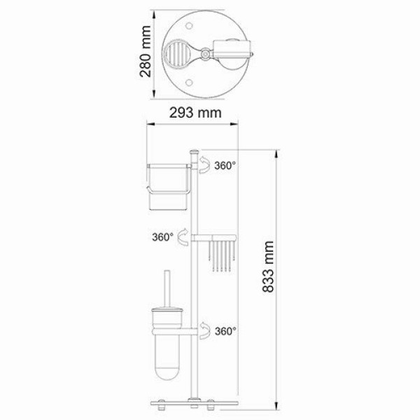 Стойка WasserKraft хром (K-1256)