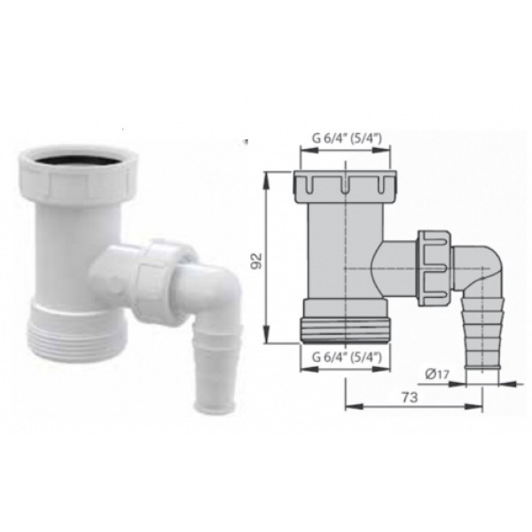 Вставка для подключения бытовой техники Miano 1 1/2" ВН с 1-м отводом (M1116) Вставка для подключения бытовой техники Miano 1 1/2" ВН с 1-м отводом (M1116)