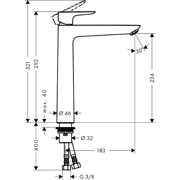 Смеситель для раковины Hansgrohe Talis E 240 хром (71717000)