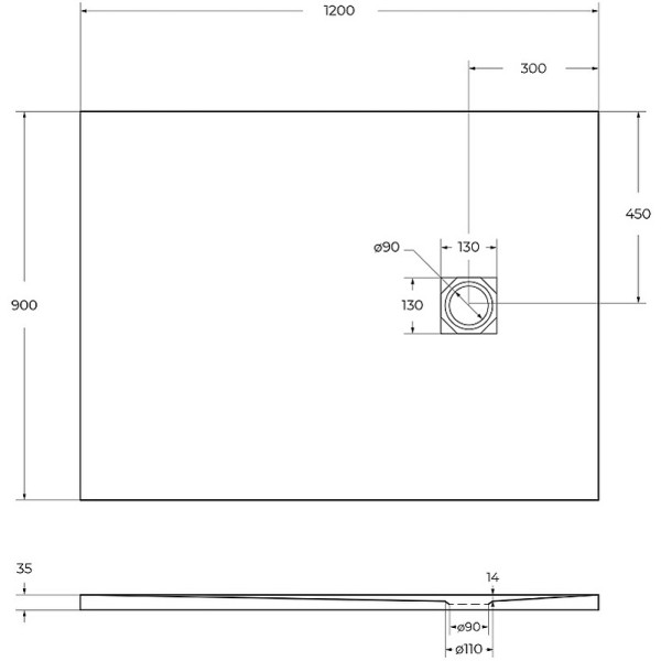 Душевой поддон BelBagno Uno 120x90x3,5 черный матовый (TRAY-MR-UNO-AH-120/90-3,5-NERO-CR)