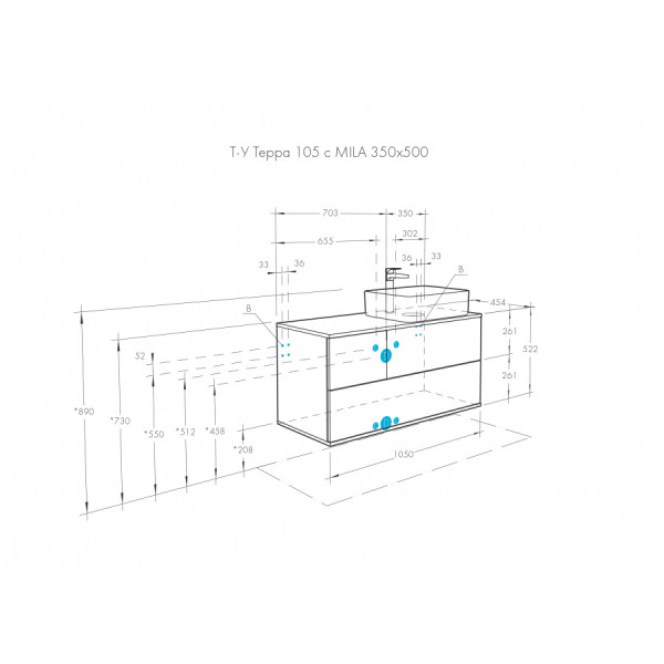 Тумба подвесная Aquaton Терра 1050x454x522 дуб кантри, антрацит (1.A246.9.01T.EKA.0)