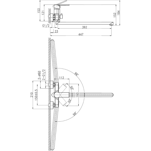 Смеситель для ванны Cersanit Brasko хром (64091) Смеситель для ванны Cersanit Brasko хром (64091)
