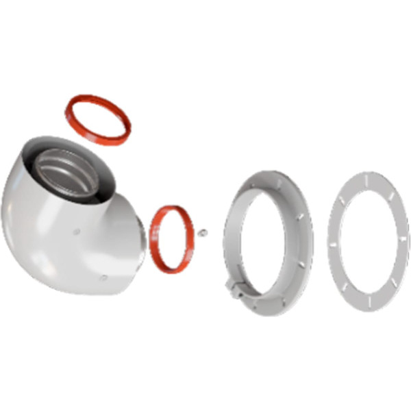 Начальный участок Rommer 60/100 90 гр. (в комплекте фланец) (RCA-6010-240190)