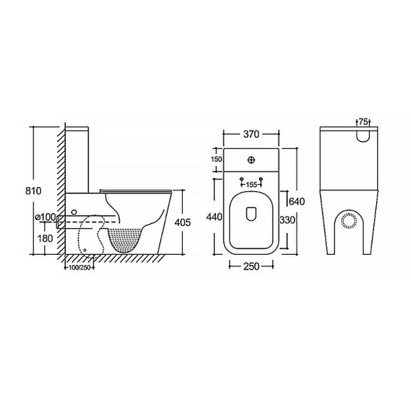 Унитаз-компакт Black King безободковый с сиденьем микролифт (AZ-8303D)