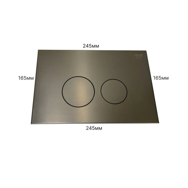 Клавиша смывная Vieir двойной смыв, графит, металл (VRQ76-1G) Клавиша смывная Vieir двойной смыв, графит, металл (VRQ76-1G)