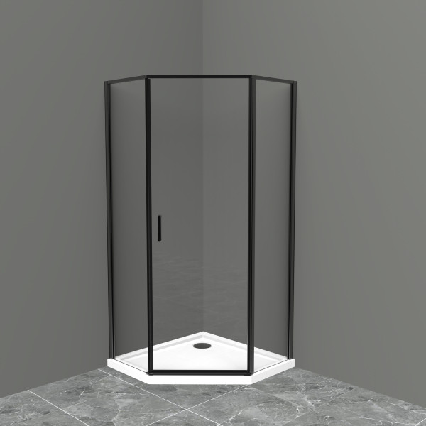 Душевой уголок BelBagno UNO-195 100x100 стекло прозрачное, профиль черный (UNO-195-P-1-100-C-NERO) Душевой уголок BelBagno UNO-195 100x100 стекло прозрачное, профиль черный (UNO-195-P-1-100-C-NERO)