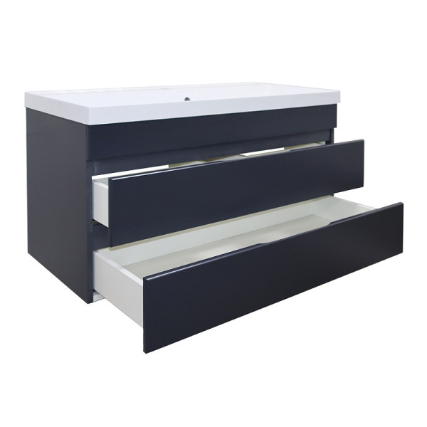 Тумба подвесная Azario с раковиной Эстима 100/2 с раковиной Астория 100 Графит (CS00094586)