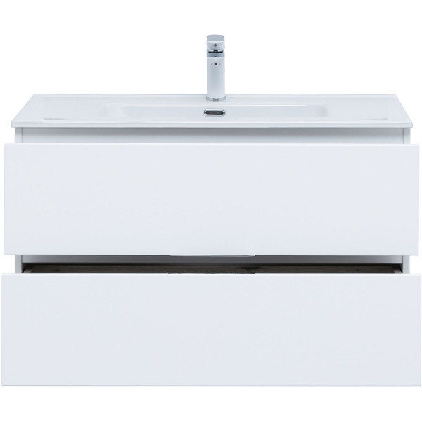 Тумба подвесная Aquanet Алвита New 90 2 ящика, белый матовый (00303920)