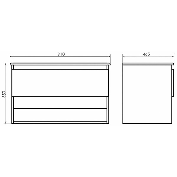 Тумба подвесная с раковиной Comforty Бордо 900x465x550 дуб темно-коричневый (00-00019288)
