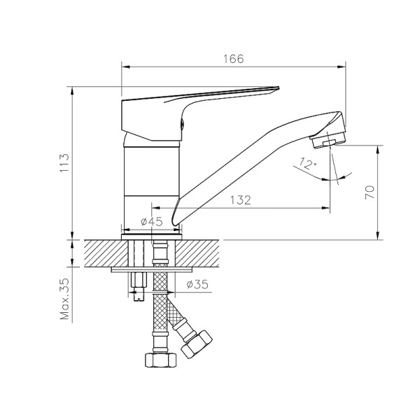 Смеситель для раковины Rossinka RS 27 хром (RS27-22)