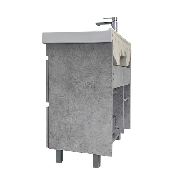 Тумба напольная Comforty Никосия 800x850x450 белый глянцевый с раковиной (00-00001521)