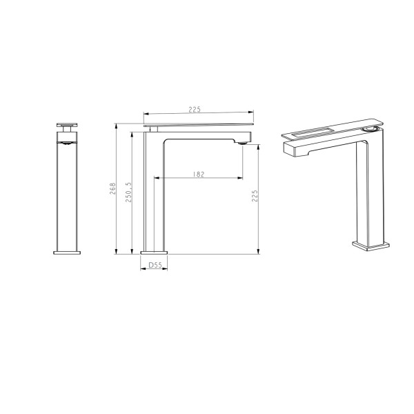 Смеситель для раковины Boheme Q W (белый глянец) (142-WG)