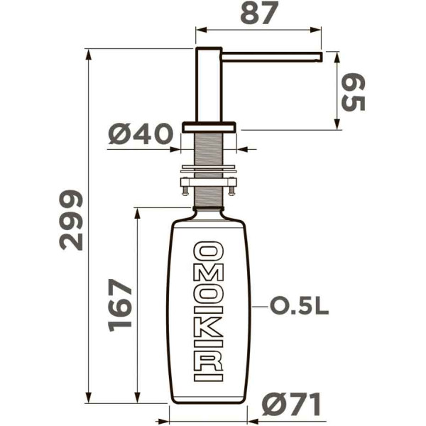 Дозатор для мойки Omoikiri OM-10-LG светлое золото (4995107)