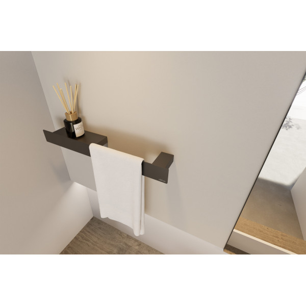 Полка с полотенцедержателем Abber Nischen 60x10,3x6 никель (AN3011NG)