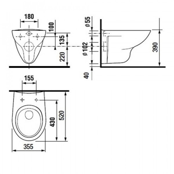 Унитаз подвесной Roca Mateo 35,5x52x35 белый (7.3462.0.000.0)
