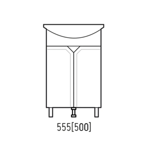 Тумба напольная Melodia Бета 55 (Уют 55) 2 двери белая (MFR80153WT)