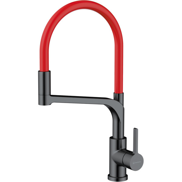 Смеситель для кухни Omoikiri Sinto 2 Plus-GM-R вороненая сталь/красный (4994467)