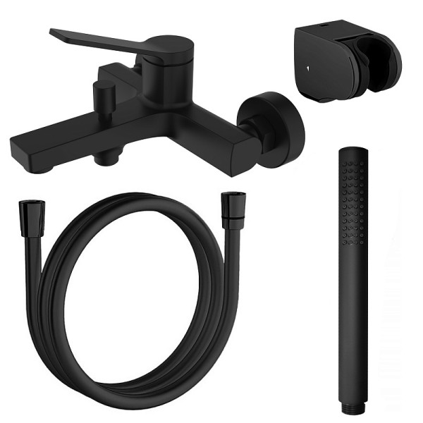 Смеситель для ванны и душа Azario Vise с душевым комплектом черный (AZ-VSA238330PA) Смеситель для ванны и душа Azario Vise с душевым комплектом черный (AZ-VSA238330PA)