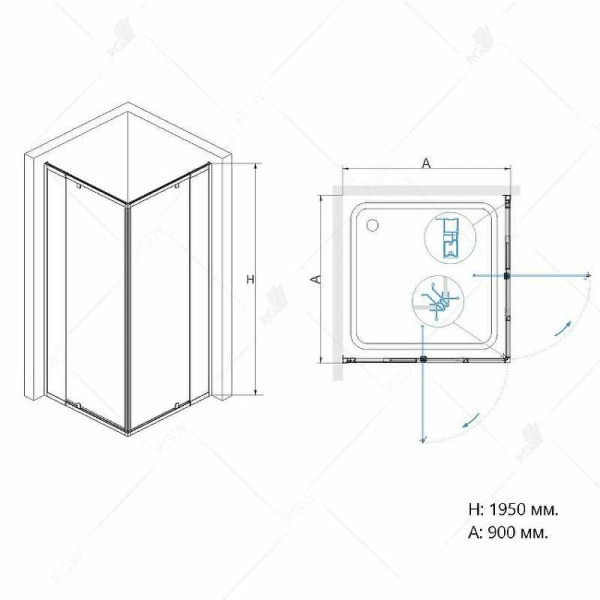 Душевой уголок RGW PA-38 90*90 стекло прозрачное, профиль хром 06083899-11 Душевой уголок RGW PA-38 90*90 стекло прозрачное, профиль хром 06083899-11