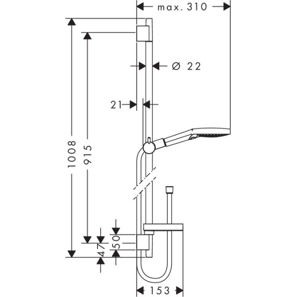 Душевой гарнитур Hansgrohe Raindance Select S 120 3jet P 90 см PowderRain хром (27667000)