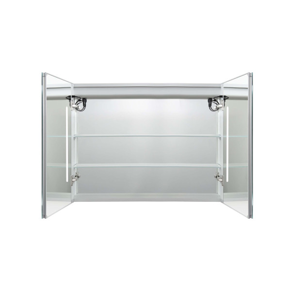 Шкаф зеркальный алюминиевый Aquatek с подсветкой 900x700x133 антизапотевание (AQ7904-MLC)