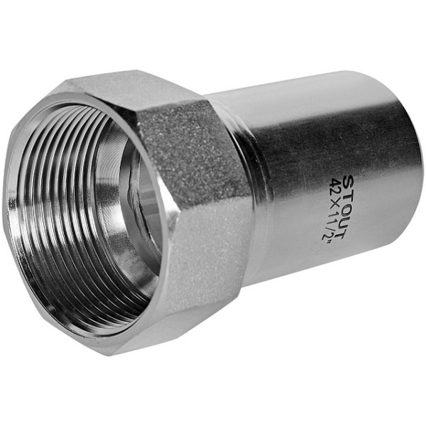 Вставка резьбовая 42х1 1/2"В Stout SSS-2023 НПр-ВР (нерж.ст., пресс) SSS-2023-042112 Вставка резьбовая 42х1 1/2"В Stout SSS-2023 НПр-ВР (нерж.ст., пресс) SSS-2023-042112