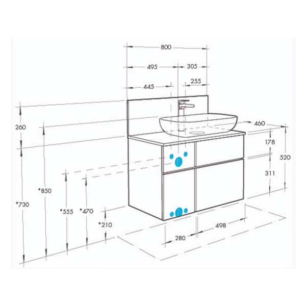 Тумба над стиральной машиной Aquaton 80x46x52 белая (1A24451MIX40)