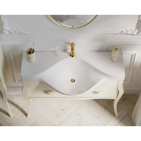 Тумба напольная Aqwella Borgia 1141x350x850 слоновая кость с патиной (BOR0111BG)