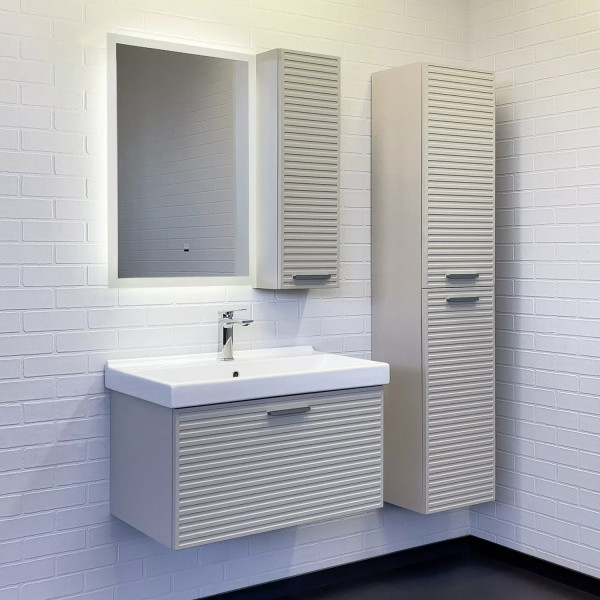 Пенал подвесной Comforty Касабланка 350x360x1600 серый шёлк (00-00017851)