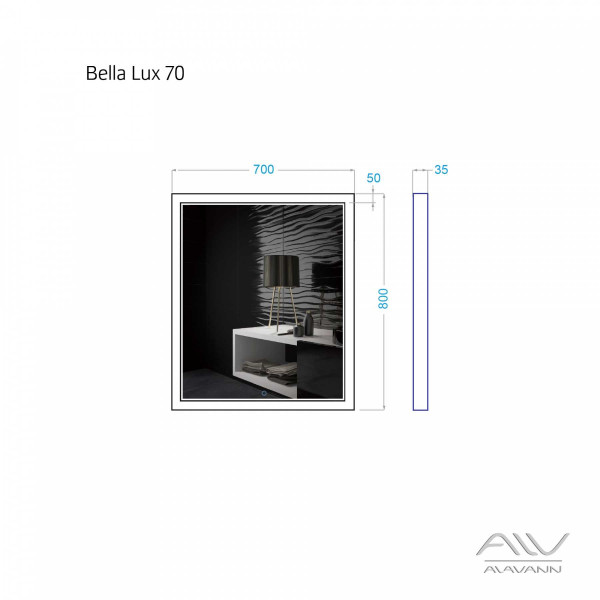 Зеркало с подсветкой Alavann Bella Lux 70 Зеркало с подсветкой Alavann Bella Lux 70