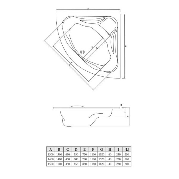 Ванна акриловая C-Bath Aurora 140x140 белая (CBS001003)