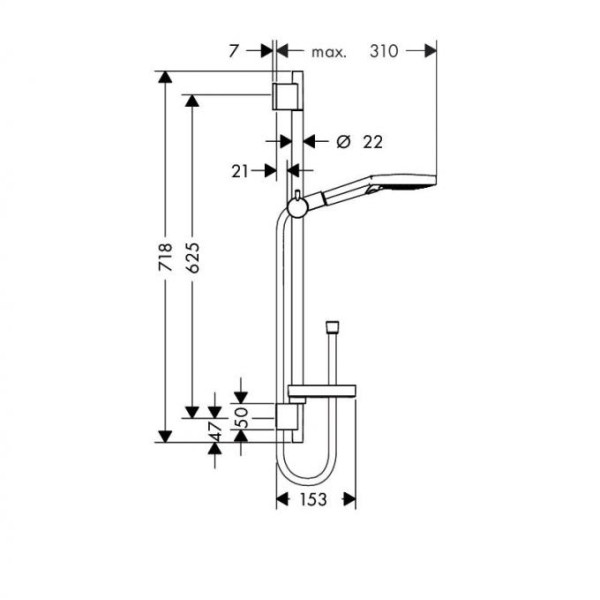Душевой гарнитур Hansgrohe Raindance Select 120 Unica Set 65cm (26630400) Душевой гарнитур Hansgrohe Raindance Select 120 Unica Set 65cm (26630400)