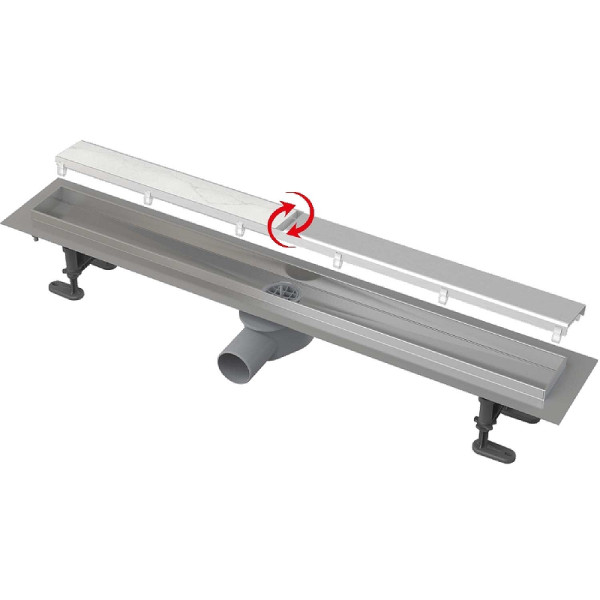 Лоток душевой AlcaPlast / AlcaDrain 850 мм с порогами, матовая решетка ст.нерж., боковой слив D50, комбин. гидрозатвор (APZ13-DOUBLE9-850) Лоток душевой AlcaPlast / AlcaDrain 850 мм с порогами, матовая решетка ст.нерж., боковой слив D50, комбин. гидрозатвор (APZ13-DOUBLE9-850)