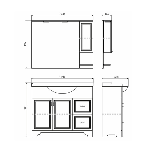 Шкаф зеркальный Comforty Рига 1000x800x155 дуб сонома матовый (00-00001345) Шкаф зеркальный Comforty Рига 1000x800x155 дуб сонома матовый (00-00001345)